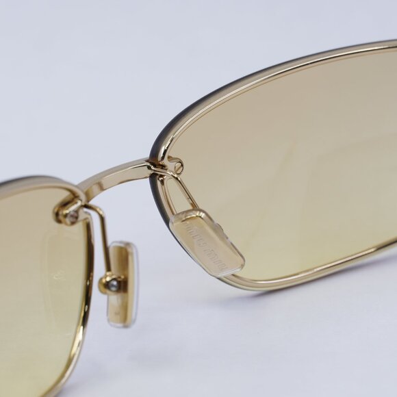 Miu Miu MUA50S 5AK7R1 Sunglasses Gold Rectangle Frame, Yellow Lenses main image 11